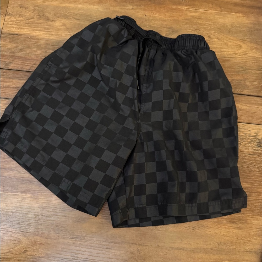 Athletic Works Kids Black Checkered Shorts